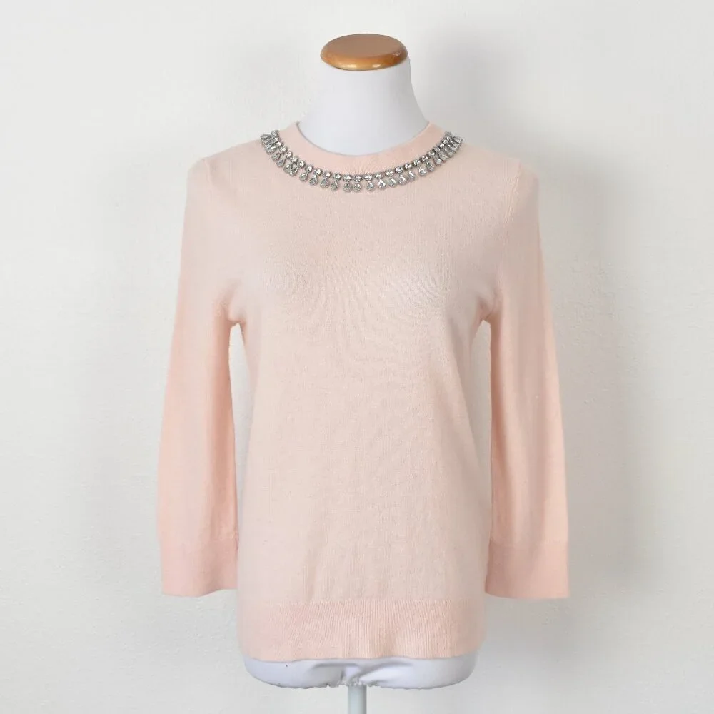 Kate Spade Embellished Necklace Sweater - M